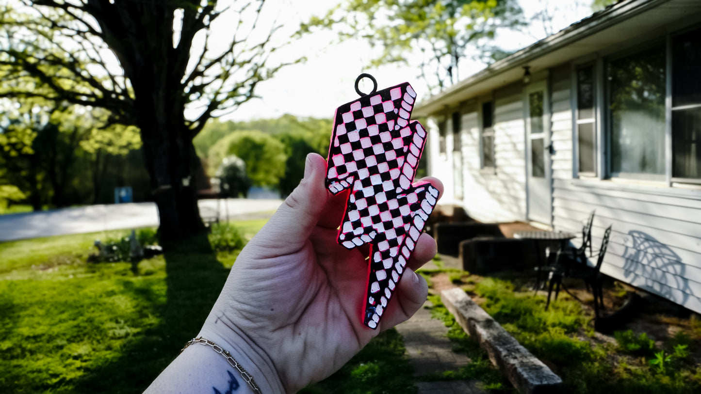Checkered Lightning Bolt