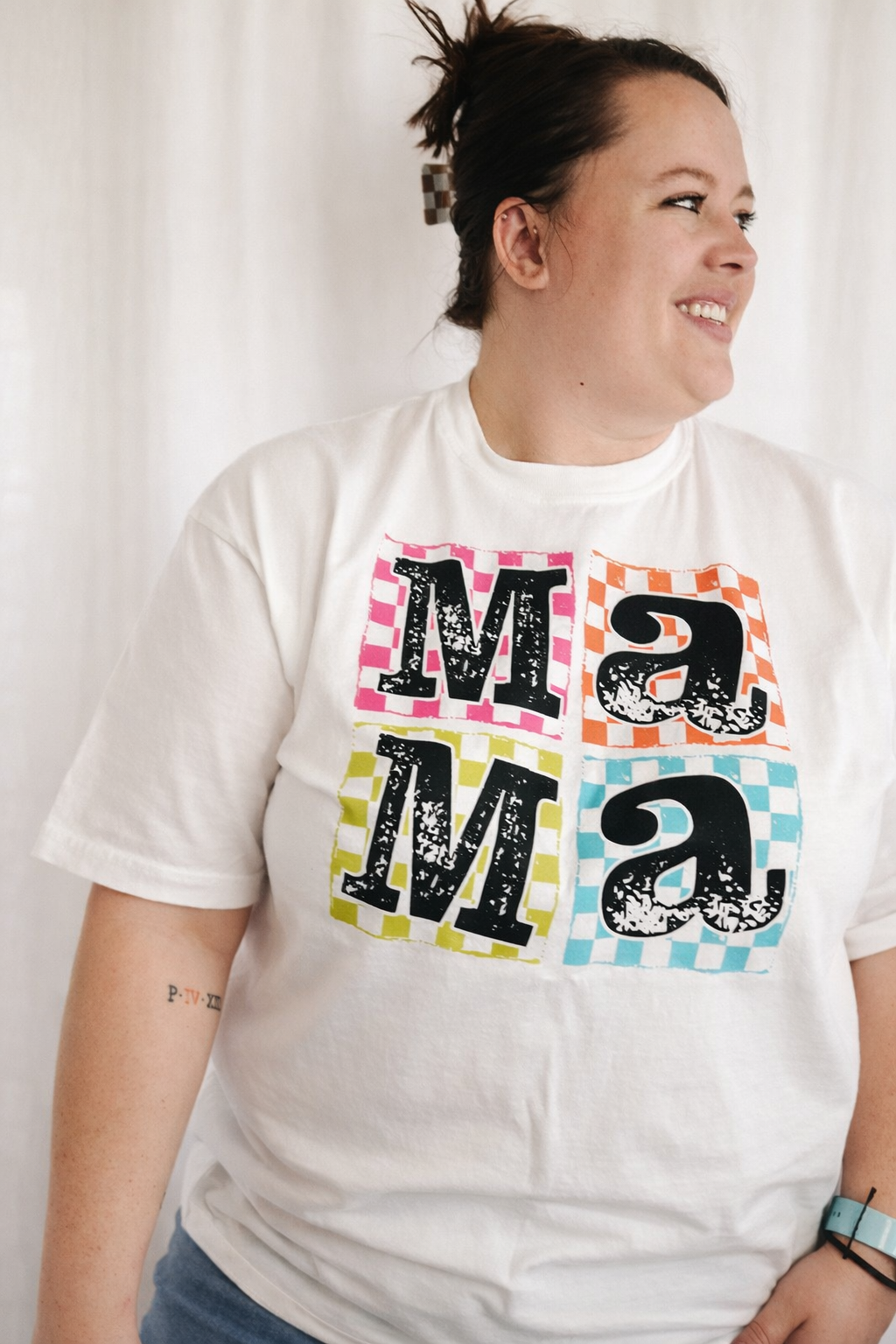 Retro Check Mama Tee